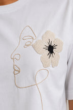 WHITE WOMEN HALF SLEEVE TSHIRT