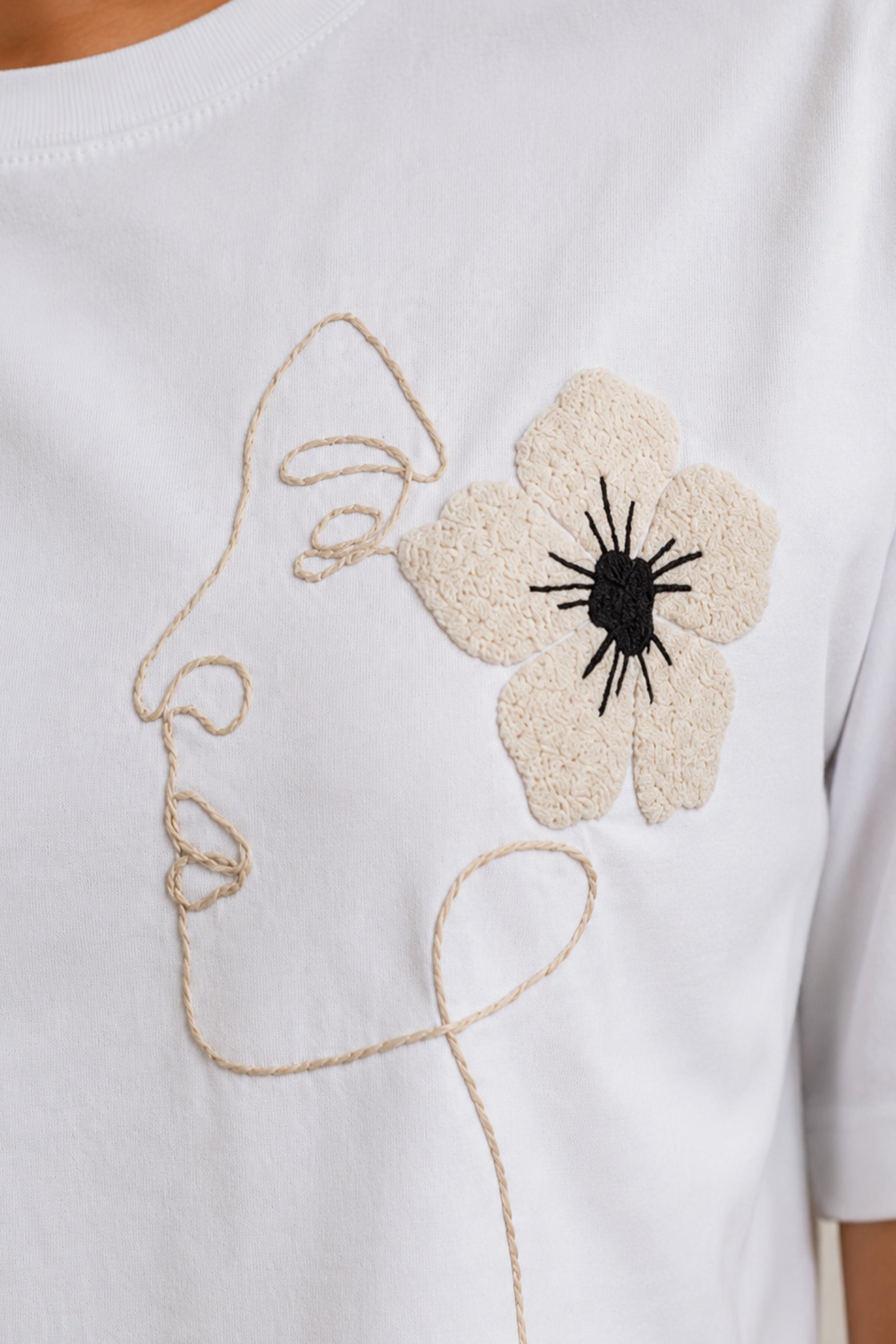 WHITE WOMEN HALF SLEEVE TSHIRT