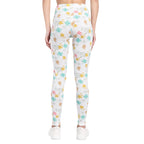 Women White Printed Cotton Legging