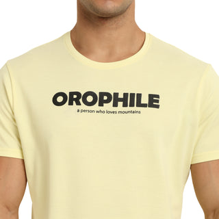 Men Yellow Haze Round Neck T-Shirt