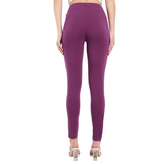 Women Dark Violet Regular Legging