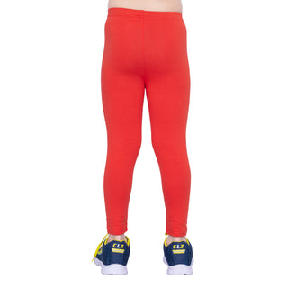 GIRLS BRIGHT RED LONG LENGTH LEGGING