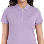 Women Purple Comfort Cotton Polo T-Shirt