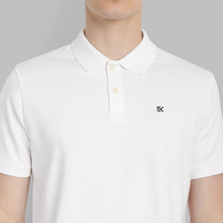 Men White Polo T-Shirt