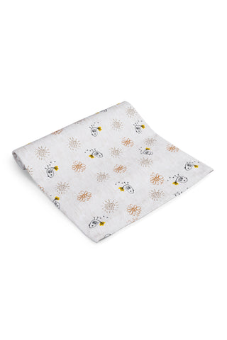 ONE SKY INFANT WHITE AOP PRINTED BLANKET