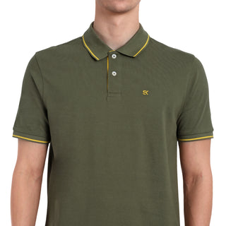 Men Nu Olive Round Neck T-Shirt