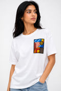 WHITE WOMEN HALF SLEEVE TSHIRT