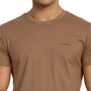 Men Sand Round Neck T-Shirt