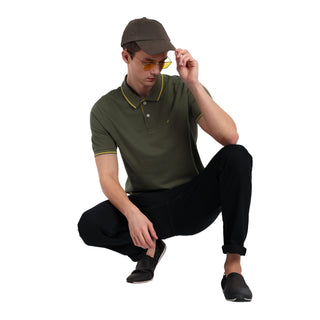 Men Nu Olive Round Neck T-Shirt