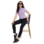 Women Purple Comfort Cotton Polo T-Shirt