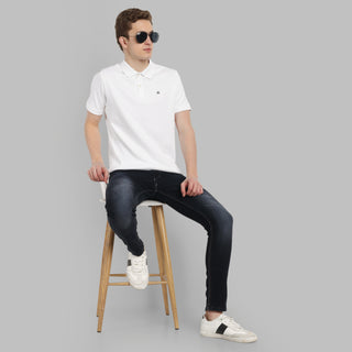 Men White Polo T-Shirt