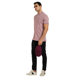 Men Dusty Rose Tipping Polo T-Shirt