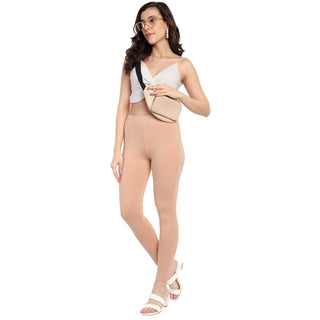 Women Cream Regular Legging