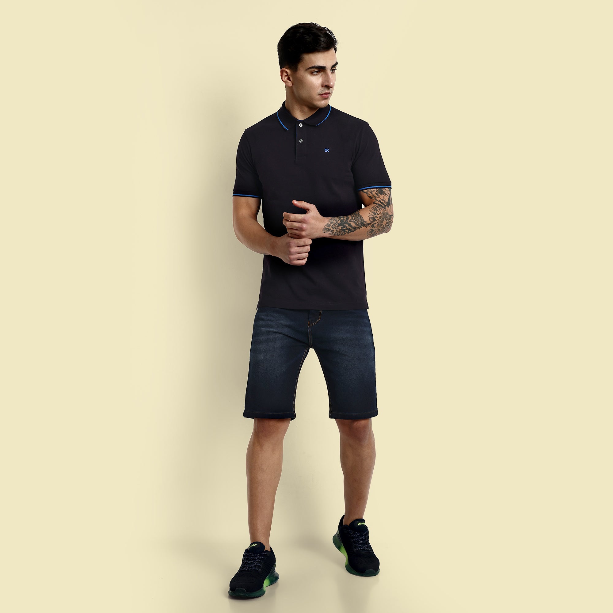 Men Black Polo T-Shirt