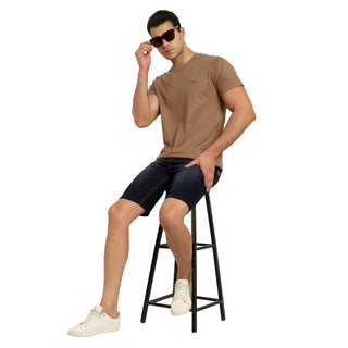 Men Sand Round Neck T-Shirt