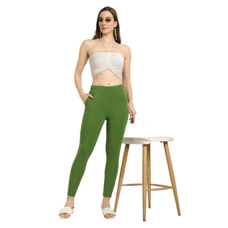 Women Green Ankle Length Legging