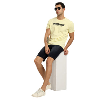 Men Yellow Haze Round Neck T-Shirt