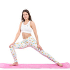 Women White Printed Cotton Legging