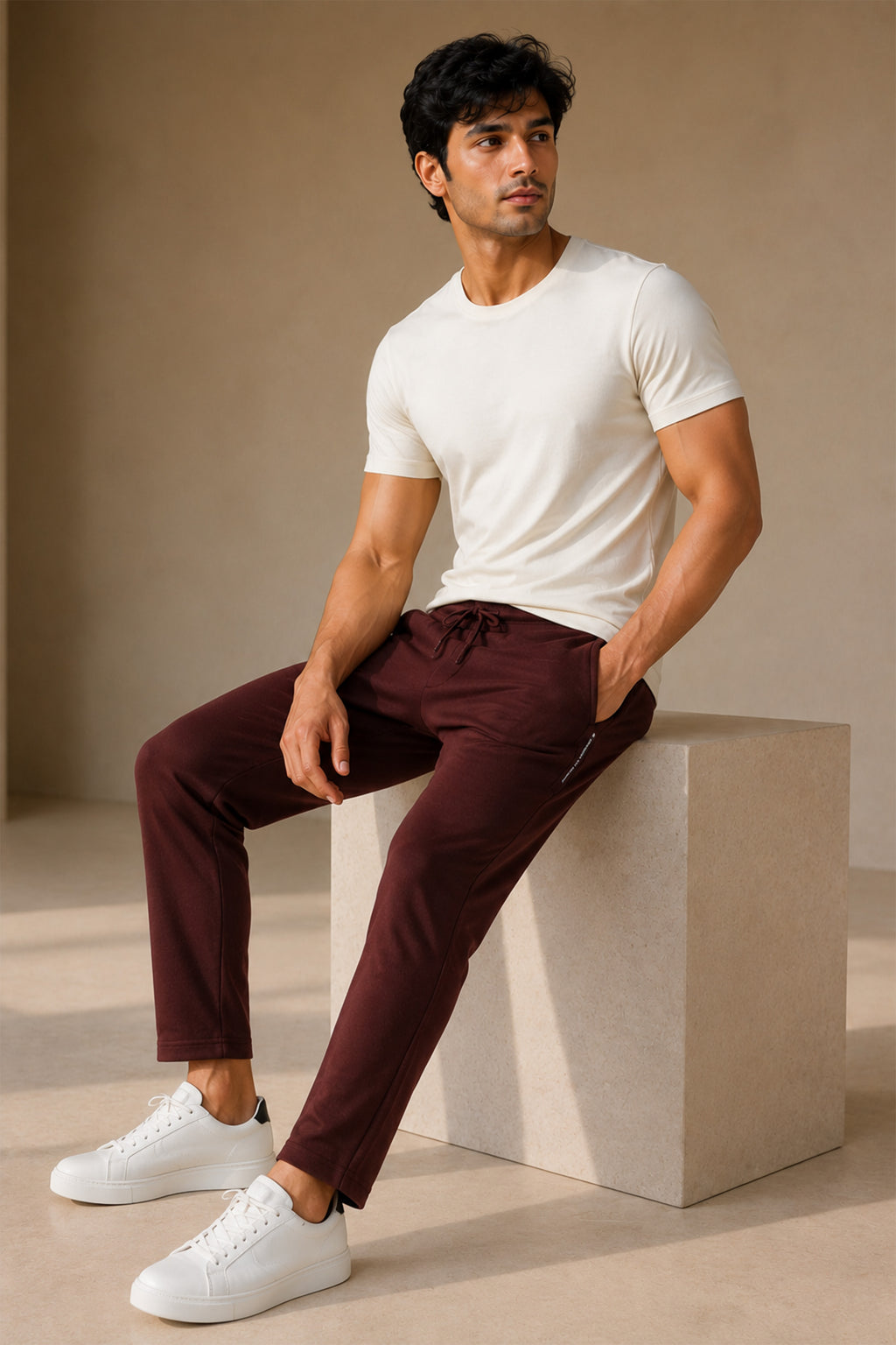 CHOCOLATE COLOR MEN TRACK PANT