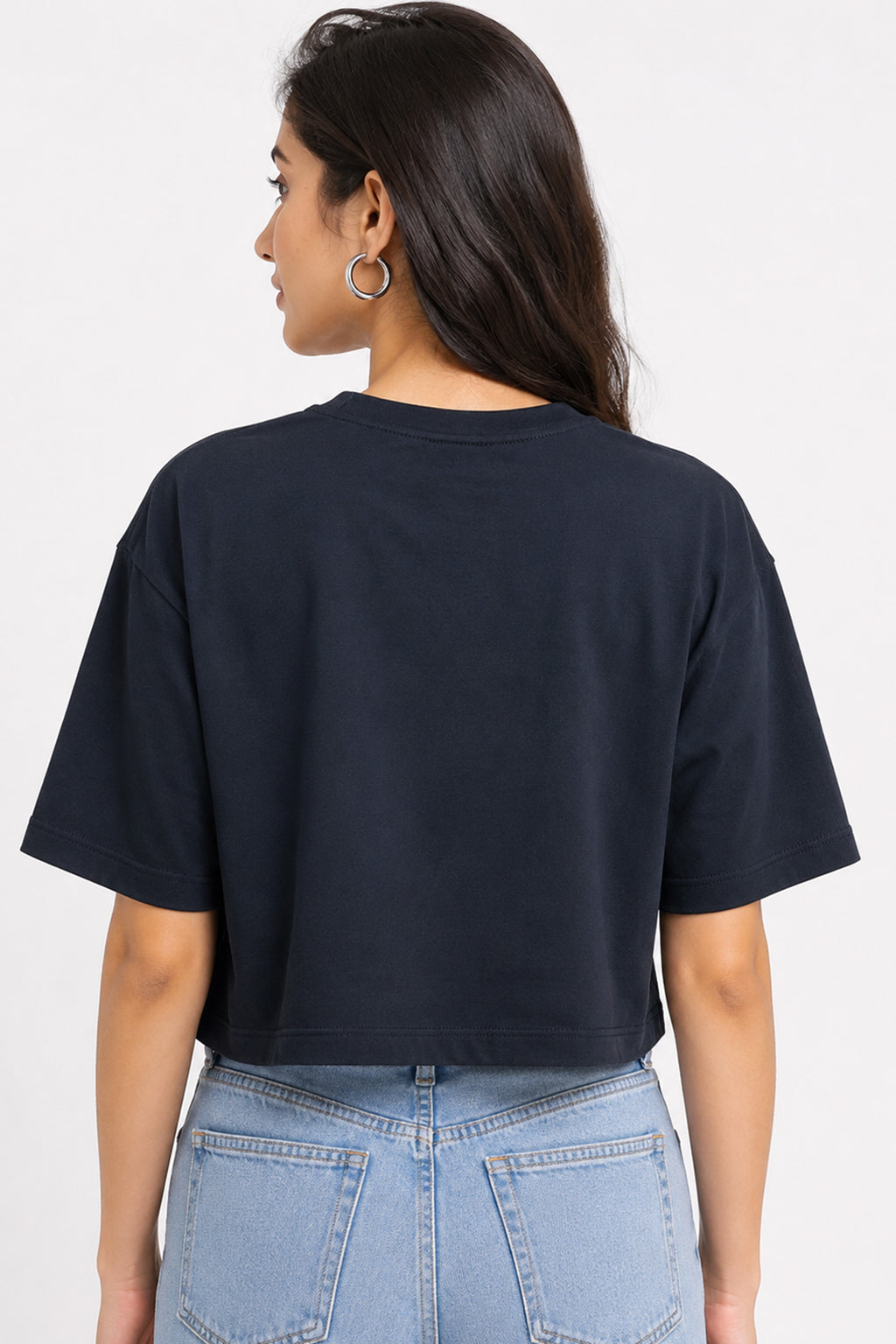 BLACK WOMEN HALF SLEEVE TSHIRT