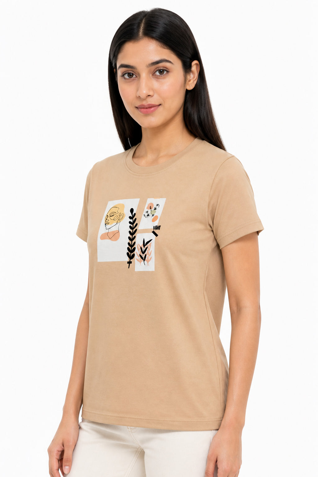 LIGHT SKIN WOMEN HALF SLEEVE TSHIRT