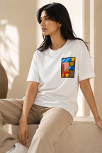 WHITE WOMEN HALF SLEEVE TSHIRT