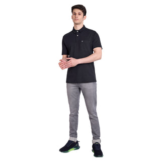 Men Black Polo T-Shirt