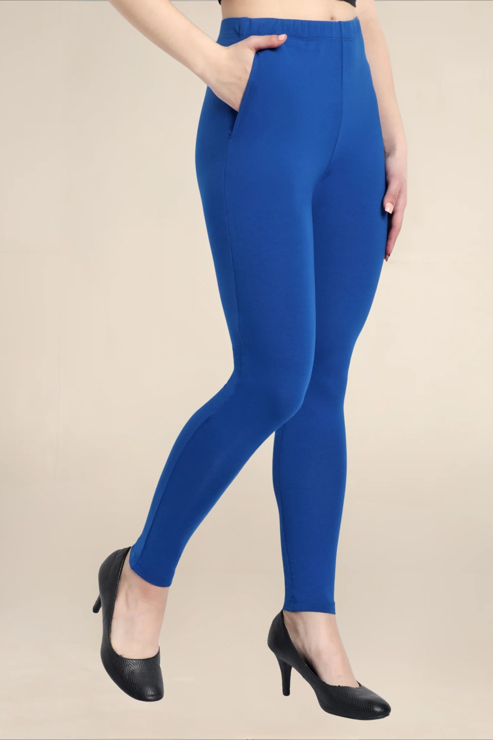 WOMENS INDIGO REGULAR LENGTH POCKET LEGGING