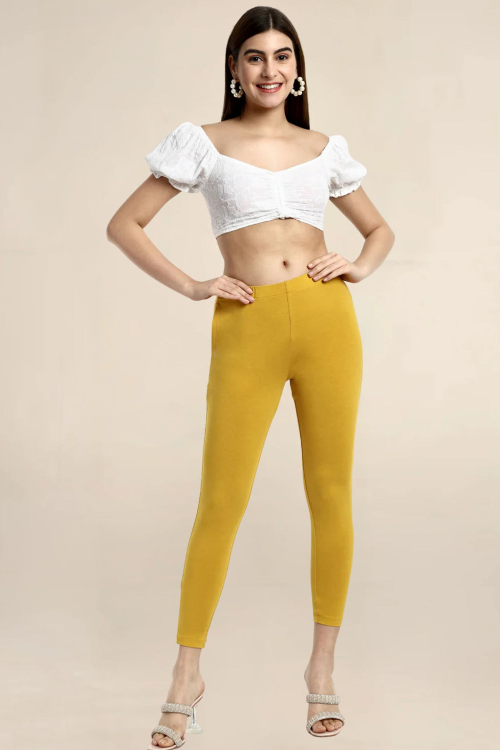 ONE SKY WOMEN MAIZE SOLID LEGGINGS