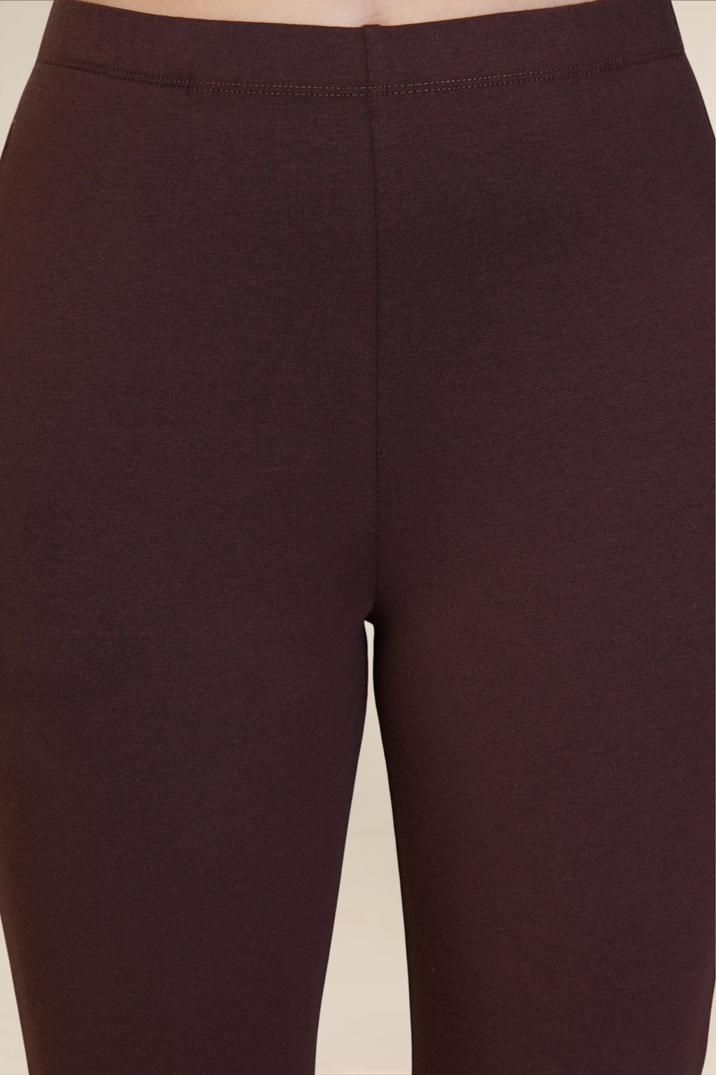 WOMENS DEEP BROWN ANKLE LENGTH POCKET LEGGING