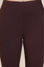 WOMENS DEEP BROWN ANKLE LENGTH POCKET LEGGING