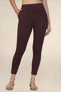 WOMENS DEEP BROWN ANKLE LENGTH POCKET LEGGING