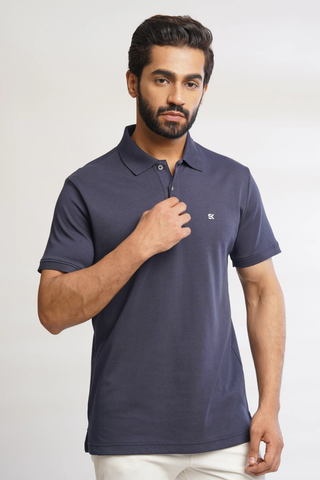 Men Navy Polo T-Shirt