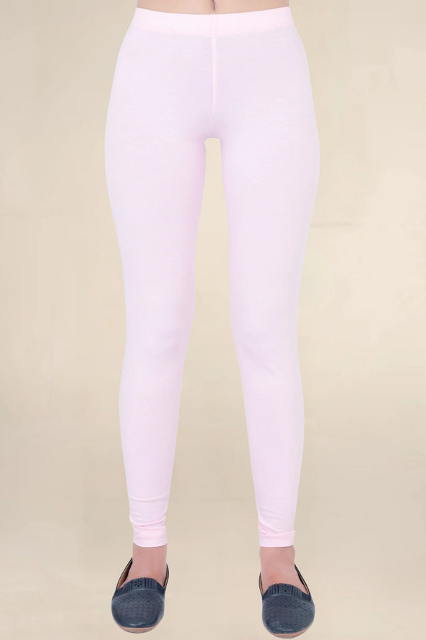 ONE SKY WOMEN BABY PINK SOLID LEGGINGS