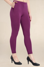 WOMENS DARK VIOLET ANKLE LENGTH POCKET LEGGING