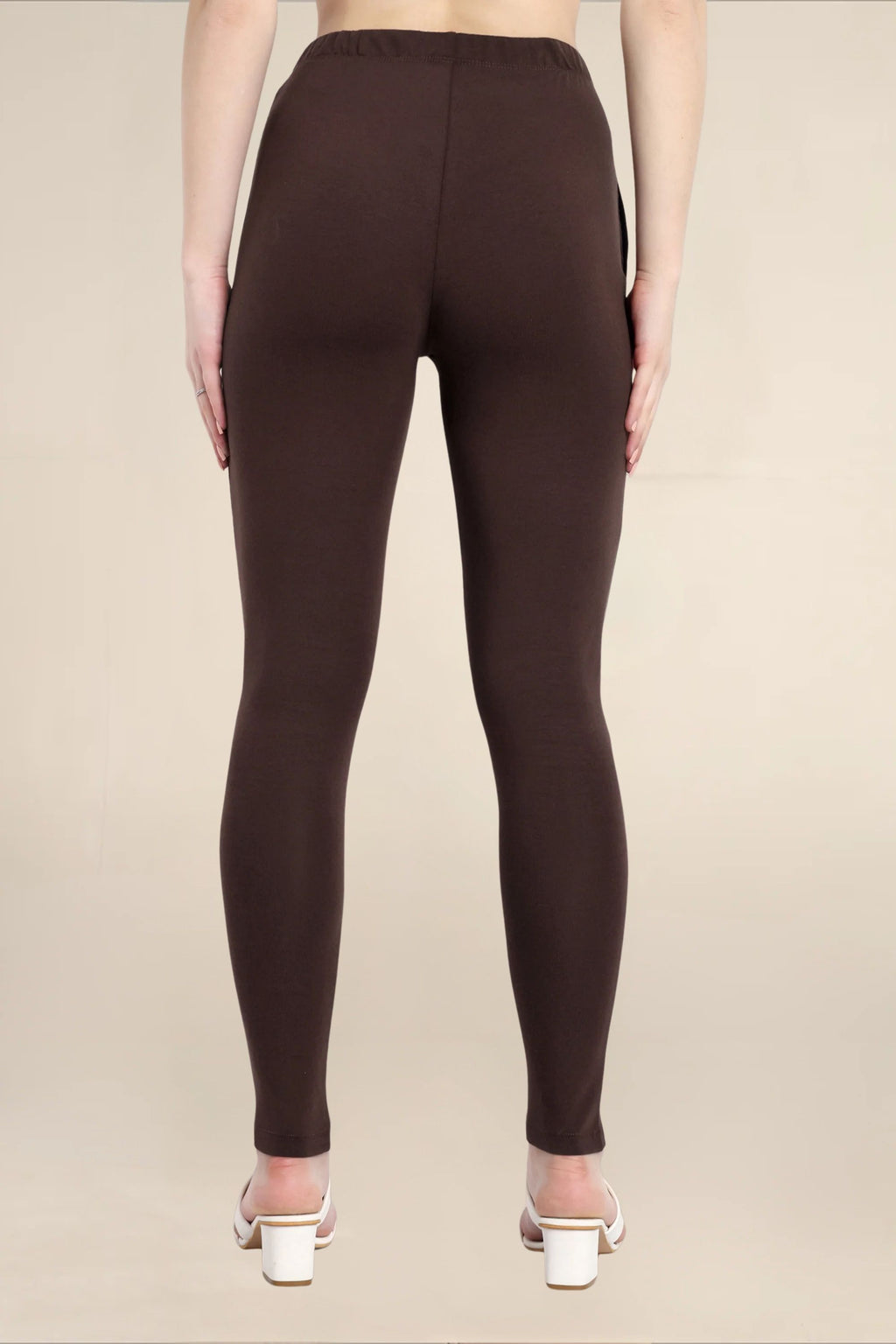WOMENS DEEP BROWN REGULAR LENGTH POCKET LEGGING
