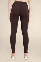 WOMENS DEEP BROWN REGULAR LENGTH POCKET LEGGING