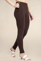 WOMENS DEEP BROWN REGULAR LENGTH POCKET LEGGING