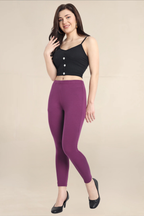 WOMENS DARK VIOLET ANKLE LENGTH POCKET LEGGING