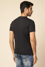 Men Black Round Neck T-Shirt
