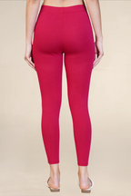 WOMENS DARK CERISE ANKLE LENGTH POCKET LEGGING