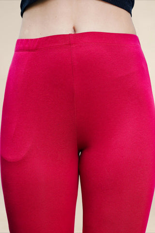 WOMENS DARK CERISE REGULAR LENGTH POCKET LEGGING