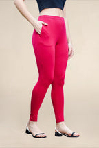 WOMENS DARK CERISE REGULAR LENGTH POCKET LEGGING