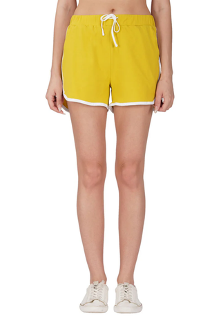 Women Dull Lemon Yoga Shorts