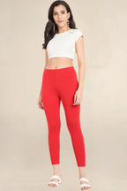 ONE SKY WOMEN RED 2 SOLID LEGGINGS