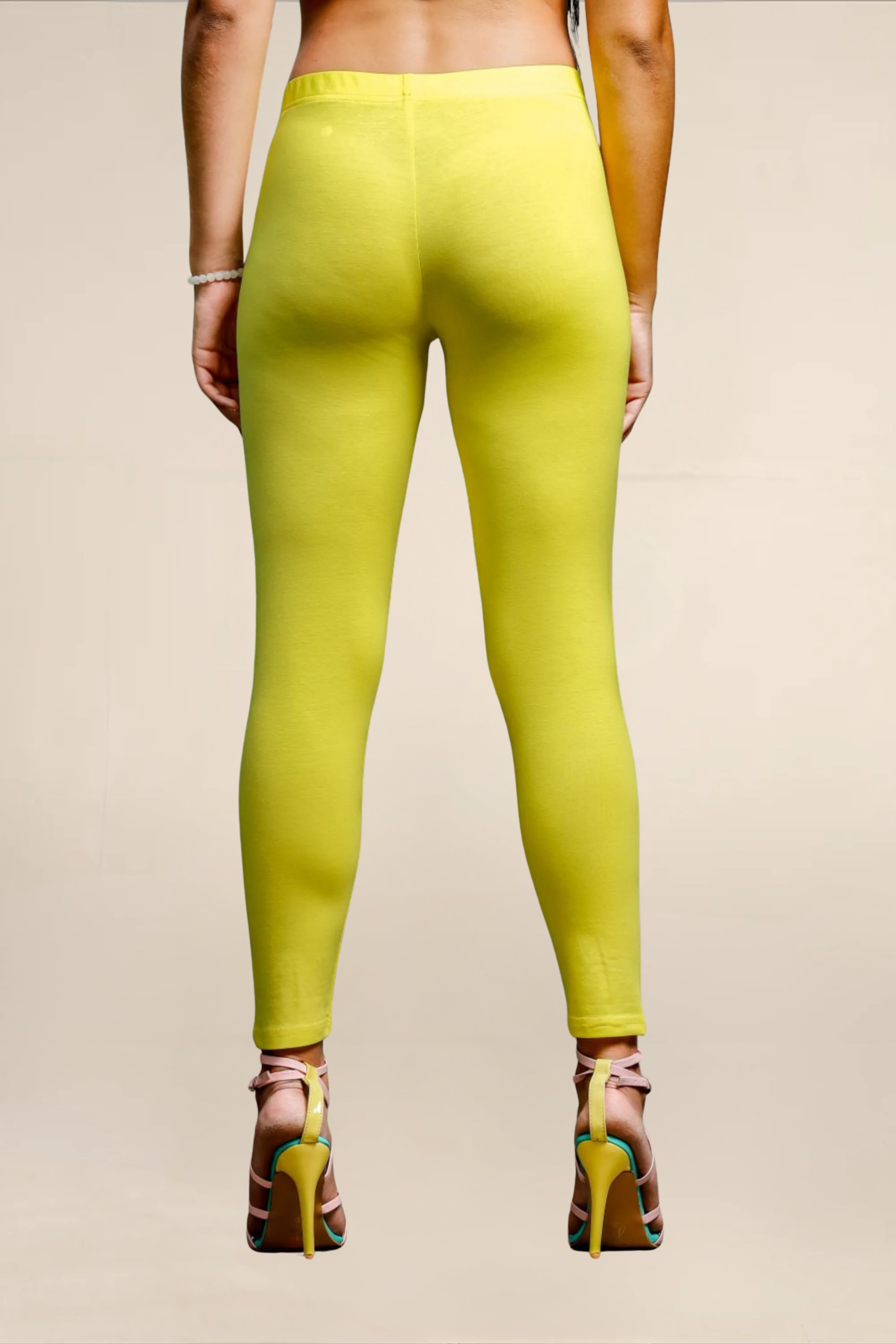 WOMEN POP YELLOW ANKLE LENGTH LEGGING