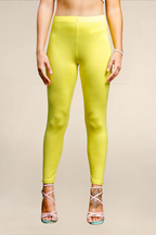 WOMEN POP YELLOW ANKLE LENGTH LEGGING
