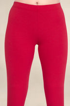 ONE SKY WOMEN RED SOLID LEGGINGS