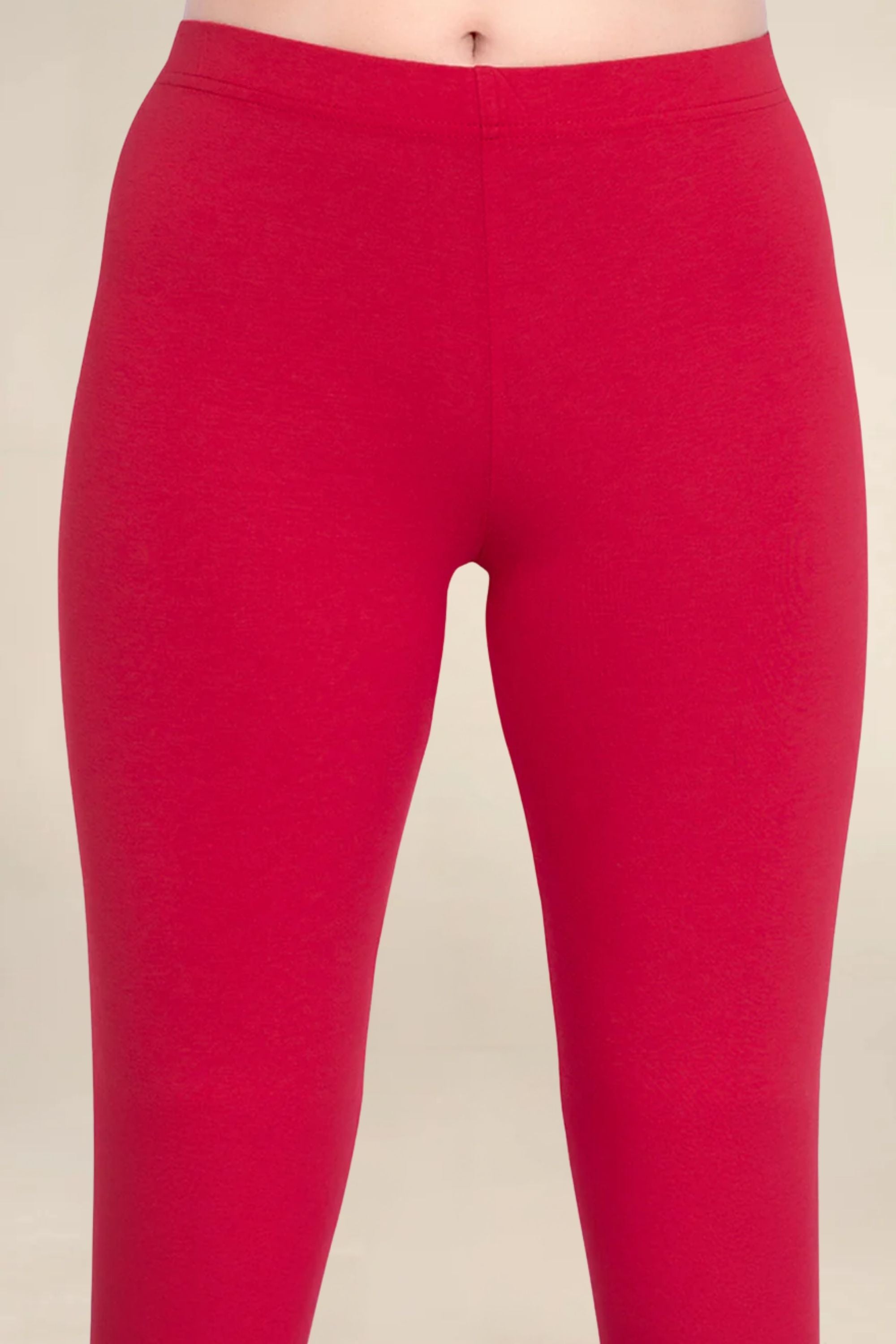 ONE SKY WOMEN RED SOLID LEGGINGS