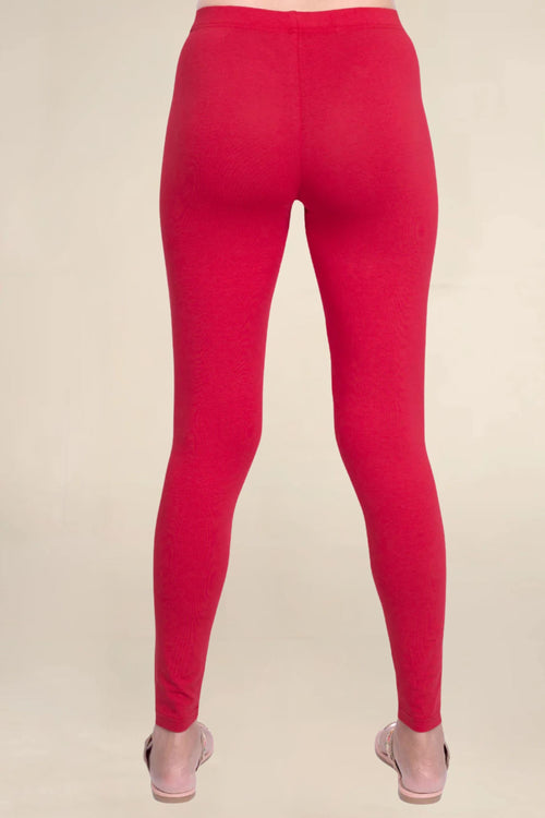 ONE SKY WOMEN RED SOLID LEGGINGS